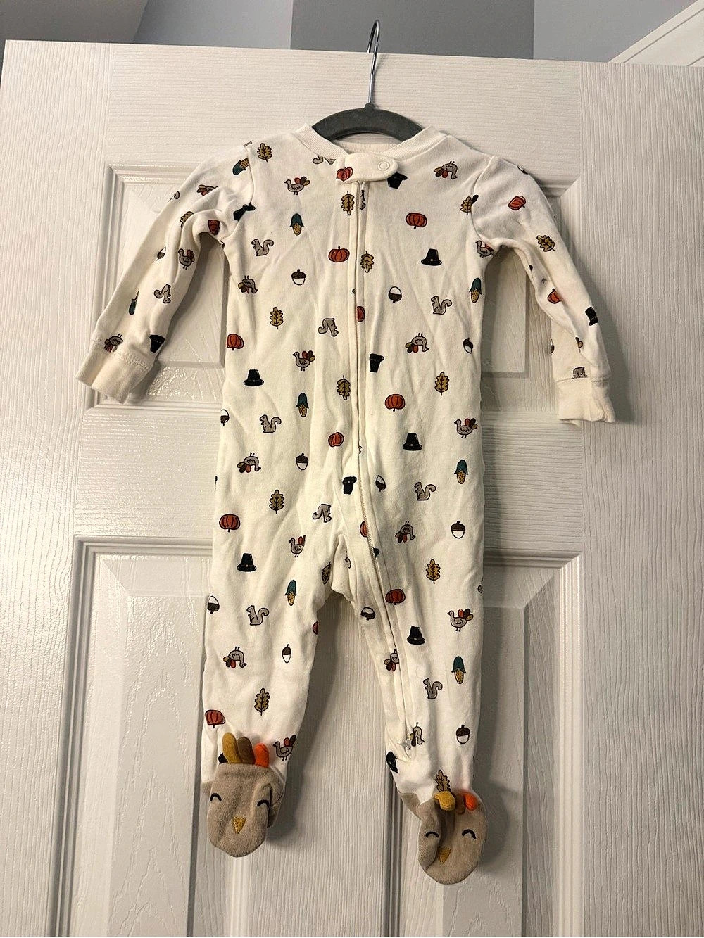 Carter’s Thanksgiving Turkey Footed Pajamas Sleeper 6M Fall